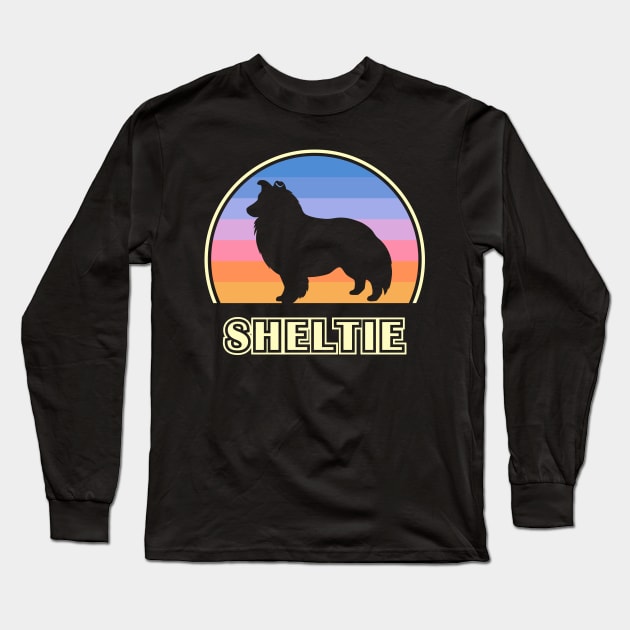 Sheltie Vintage Sunset Shetland Sheepdog Long Sleeve T-Shirt by millersye